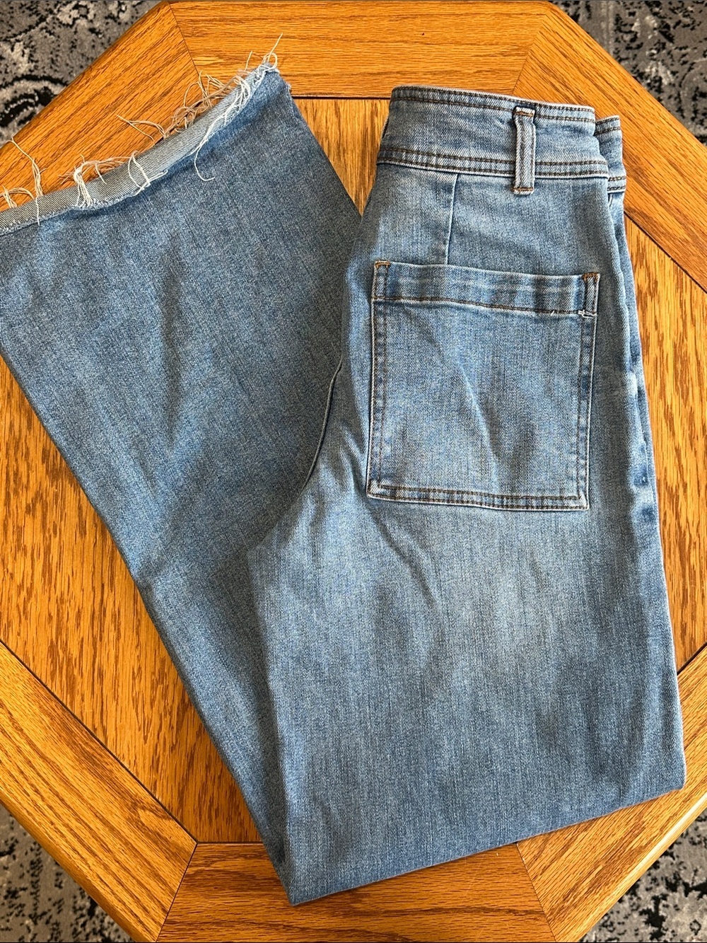 *OAT NEW YORK* Light Blue Straight Wide Leg Cutoff Jeans Size 2 / 26
